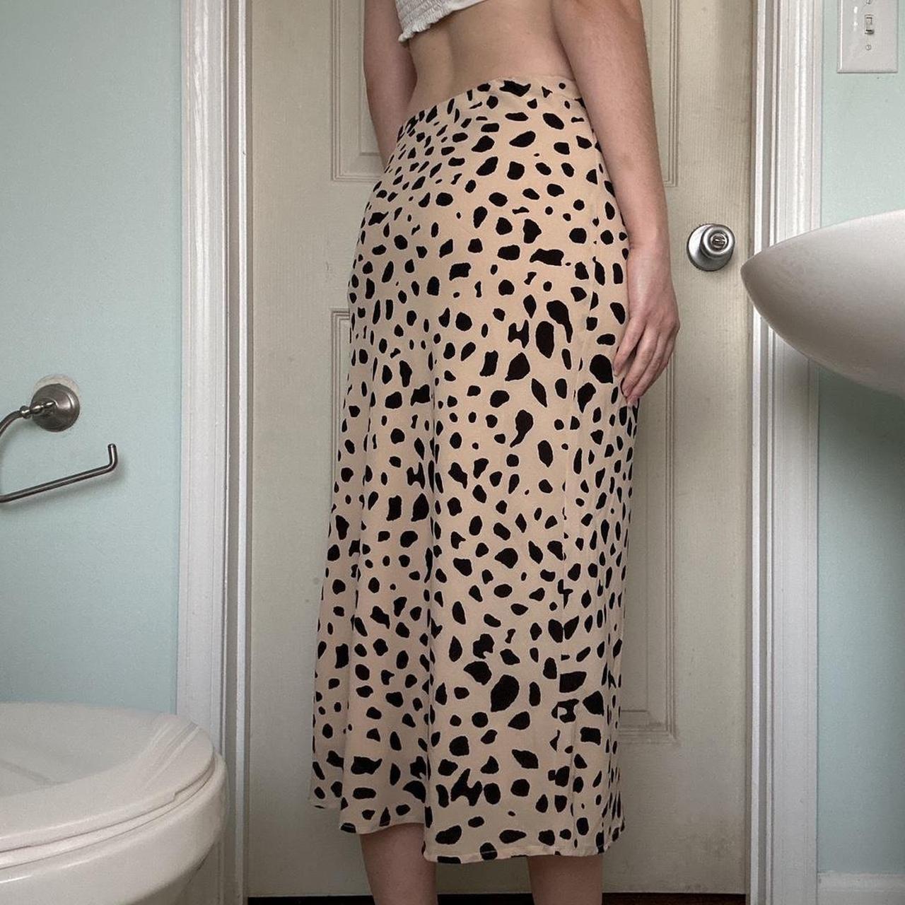 Preloved Women's Midi Skirt - Tan/Black - XS – Ta… - image 4