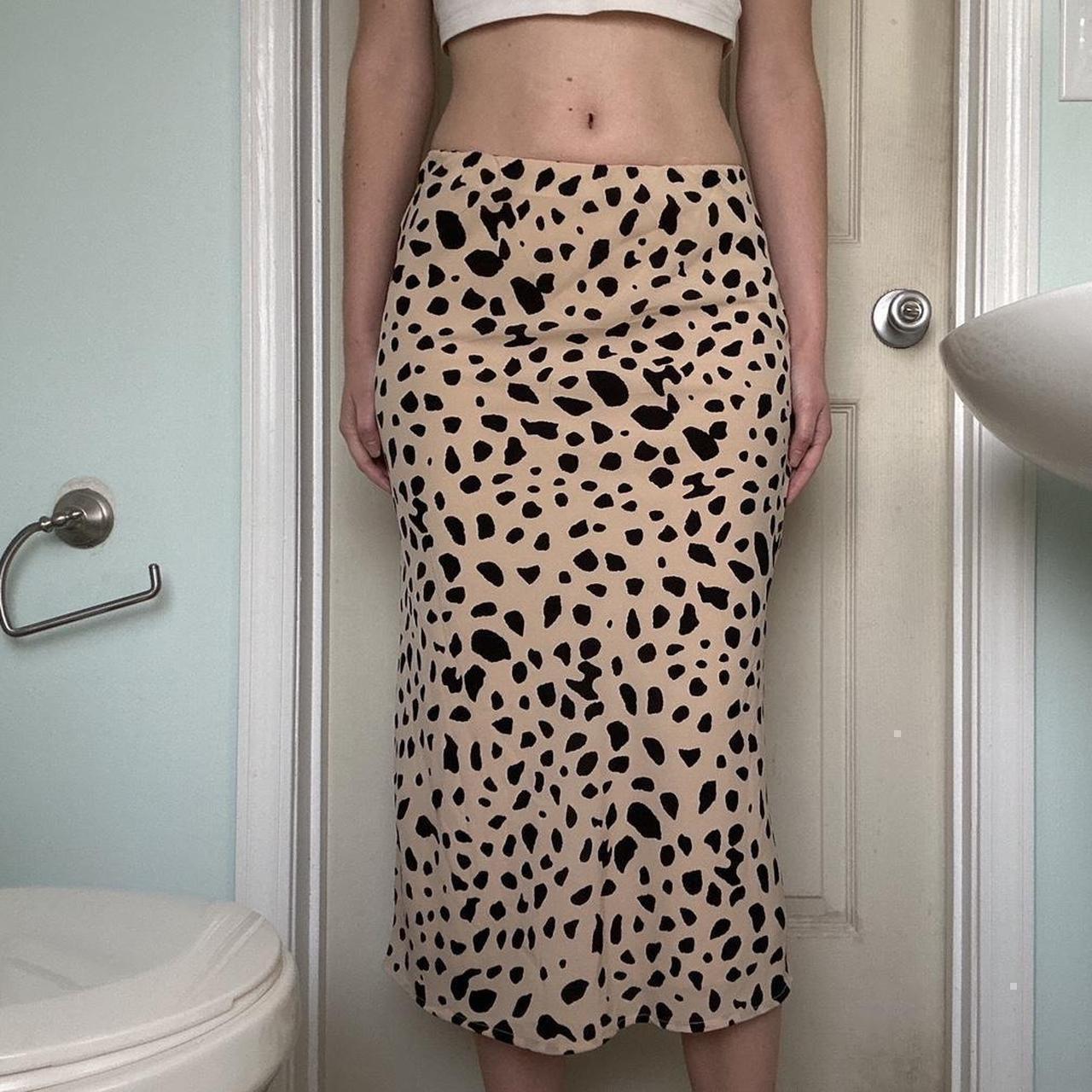 Preloved Women's Midi Skirt - Tan/Black - XS – Ta… - image 5