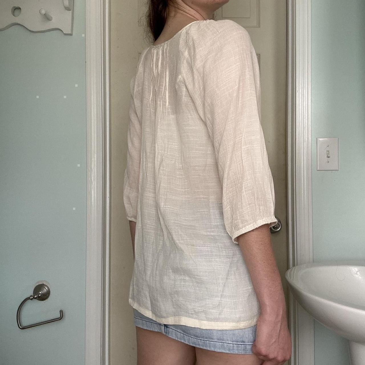 Preloved Women's Blouse - Cream/White - L – Cream… - image 7