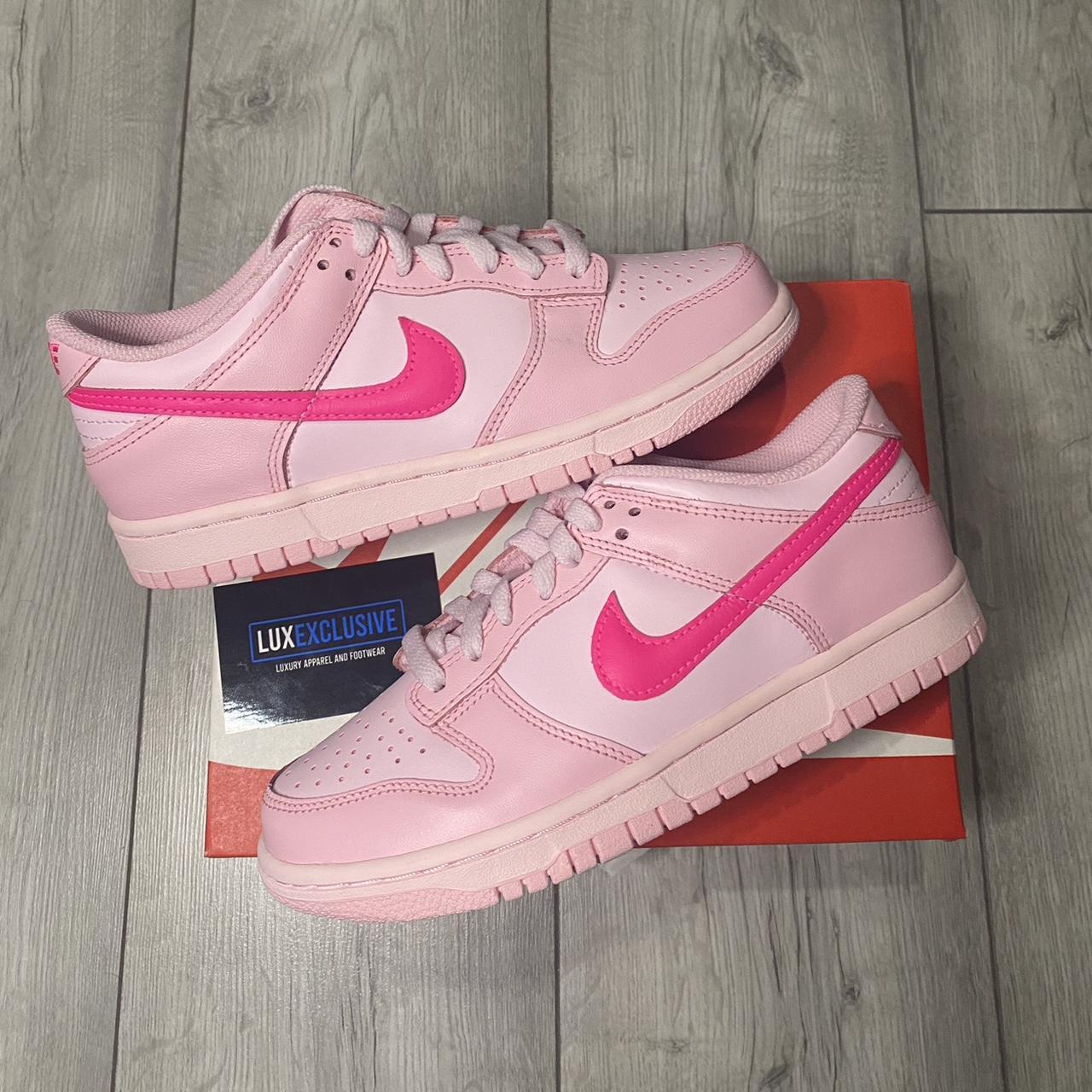 Nike Dunk Low Triple Pink GS UK 4.5✓ 🚨Leather... - Depop