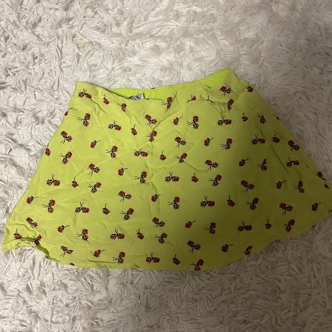 URBAN OUTFITTERS bright green mini skirt decorated... Depop