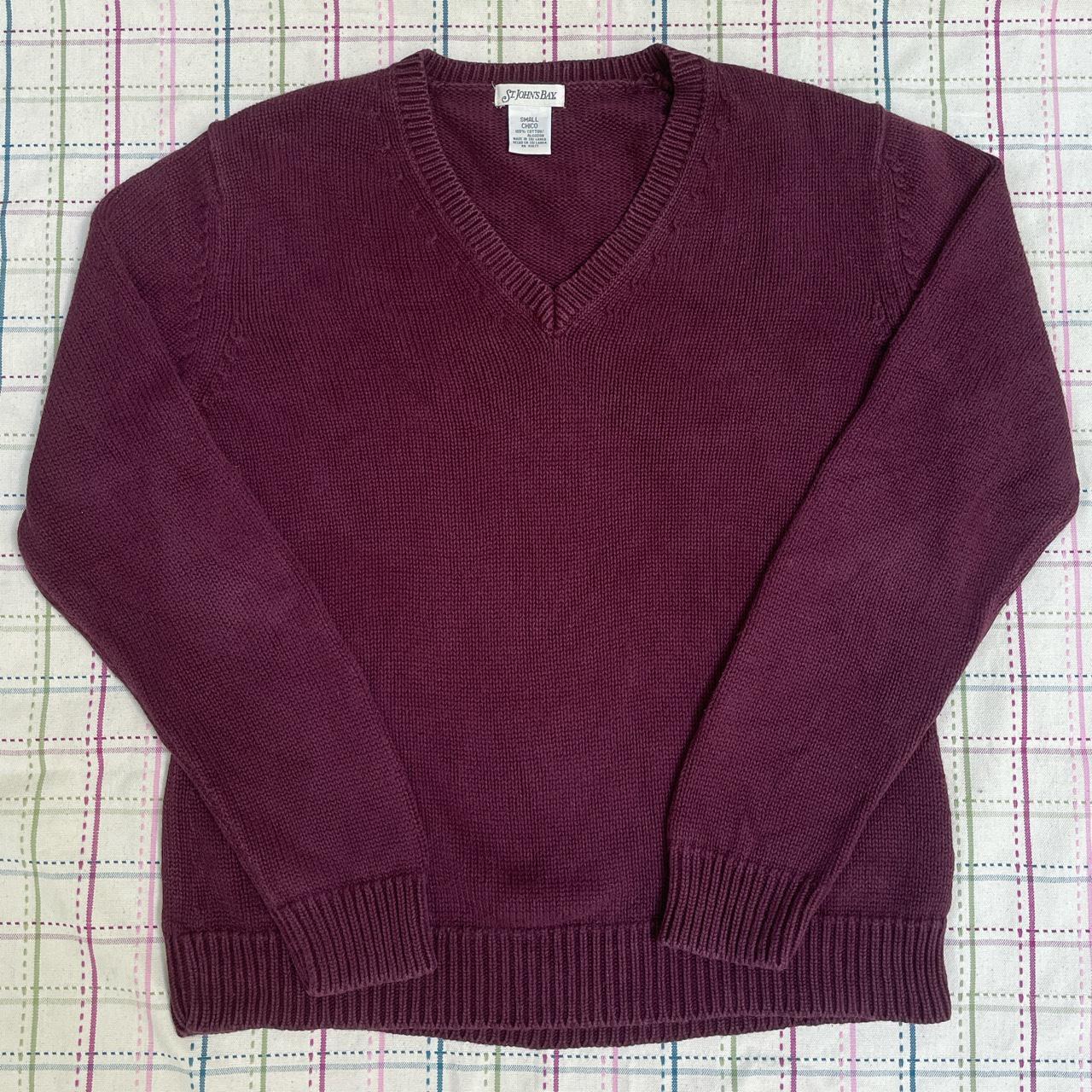 Vintage Maroon St. John’s Bay Knit Sweater • •... - Depop