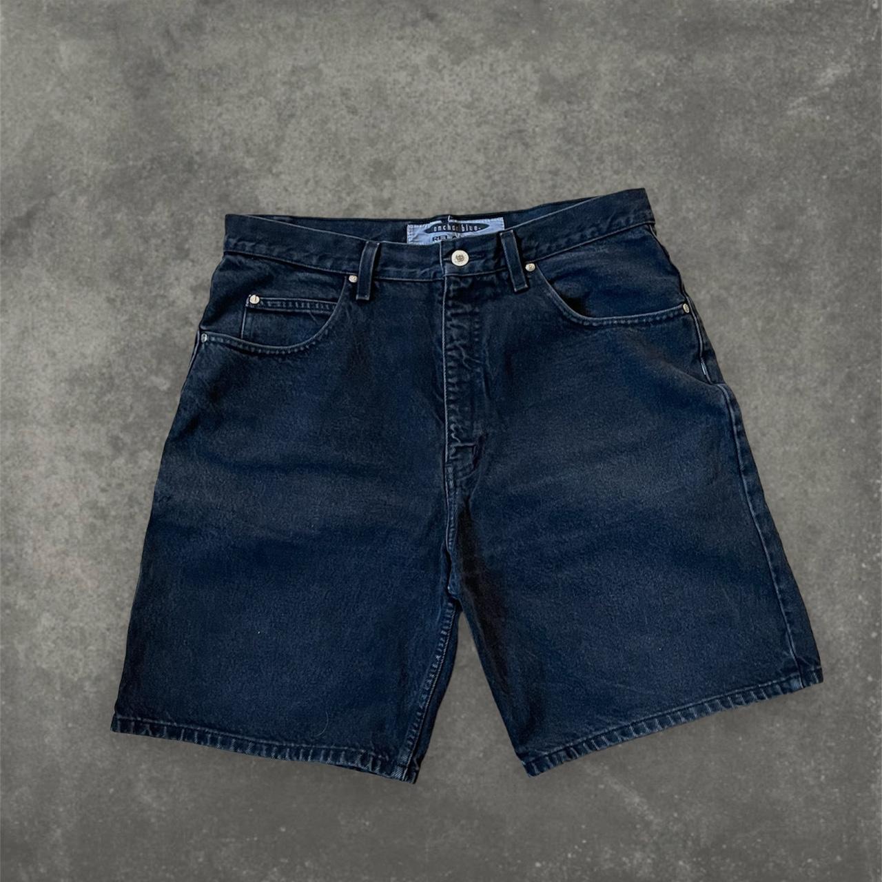 Anchor Blue Men's Black Shorts | Depop