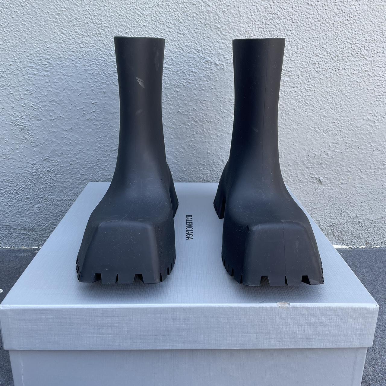 Balenciaga Black Rubber Trooper Boots Size 44 (US... - Depop