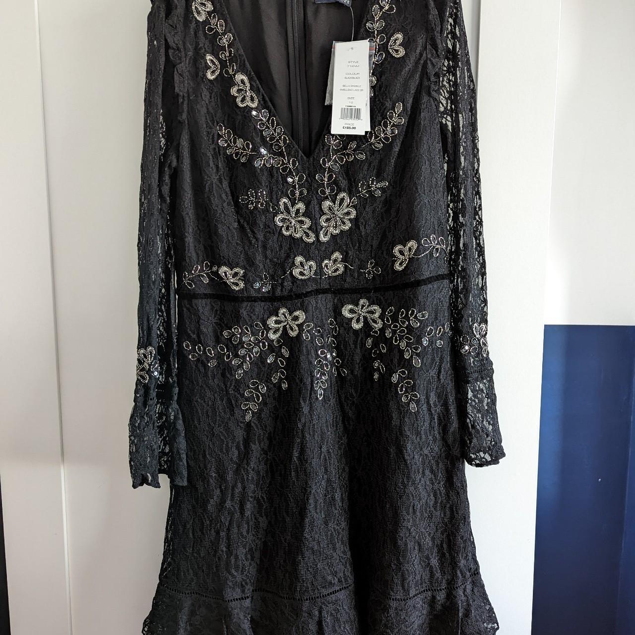 French connection dress with lace long sleeves,... - Depop