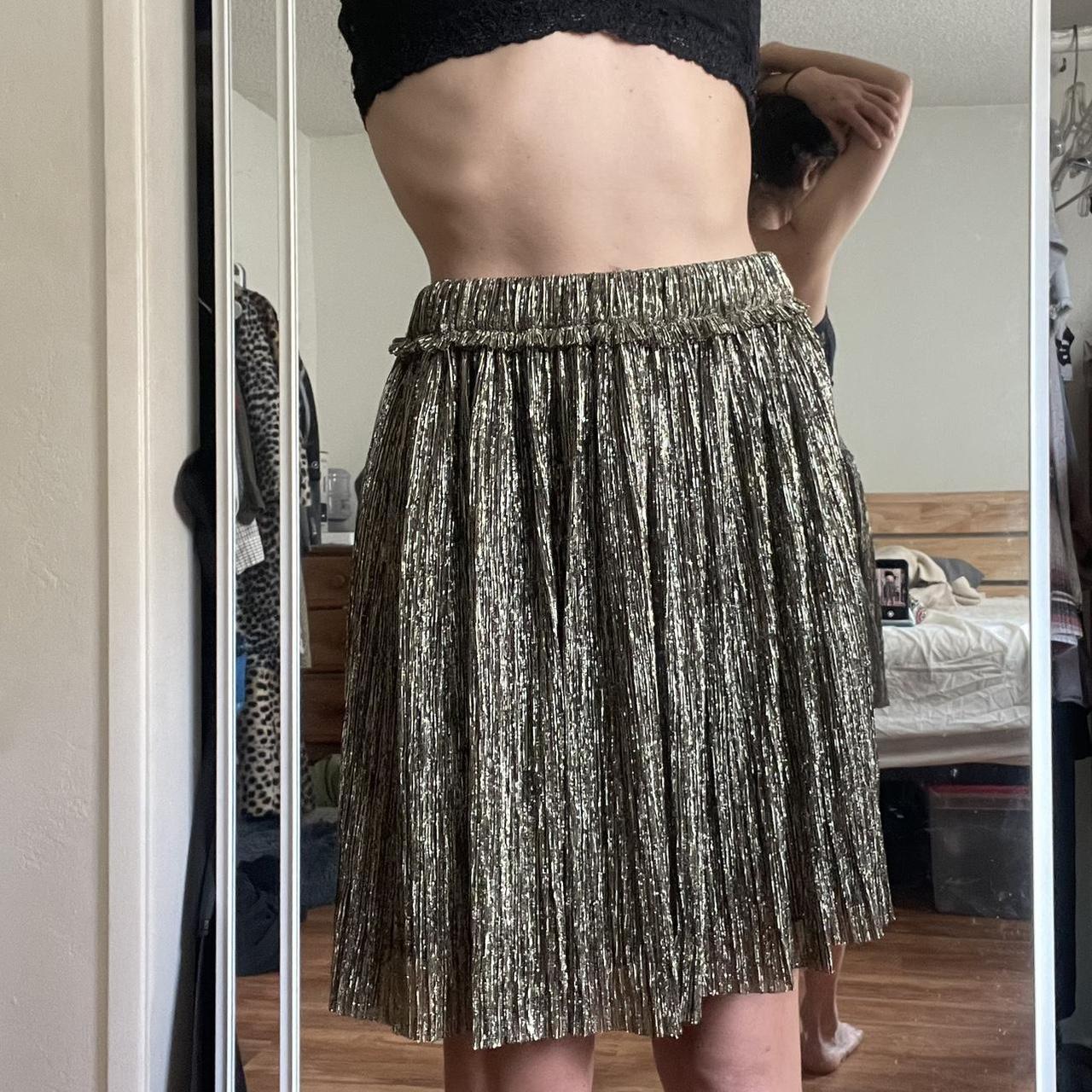 ISABEL MARANT ETOILE ブラックゴールドシアースカート　40 ISABEL MARANT ETOILE ブラックゴールドシアースカート40