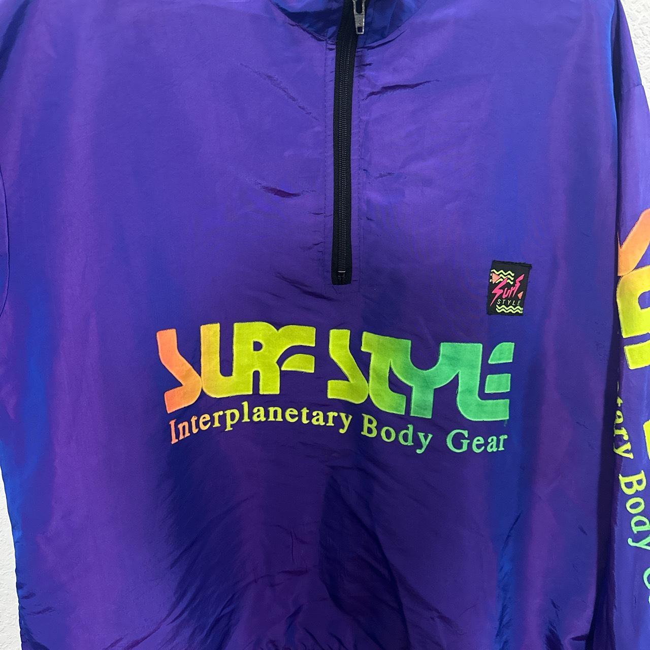 surf style purple reflective jacket, vtg 90's... Depop