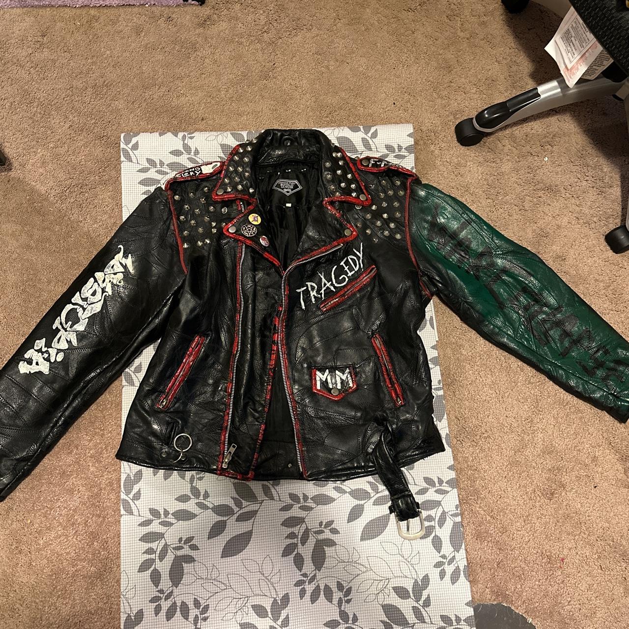 Painted punk clearance leather jacket