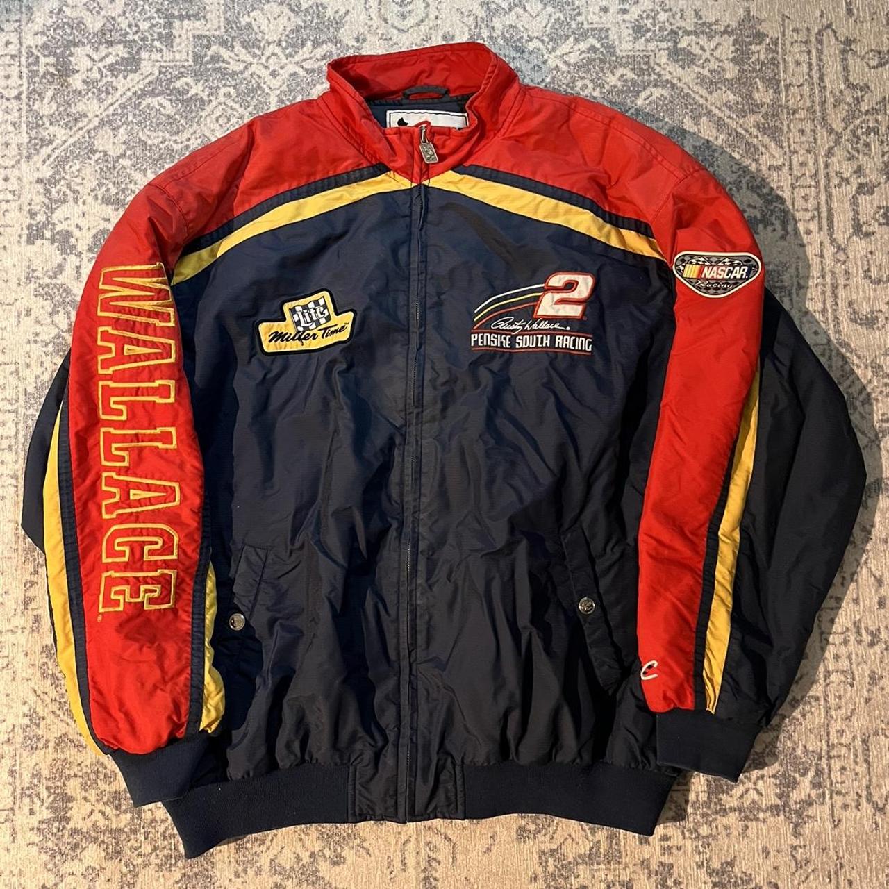 Vintage NASCAR Rusty Wallace Jacket XL Red Blue... - Depop