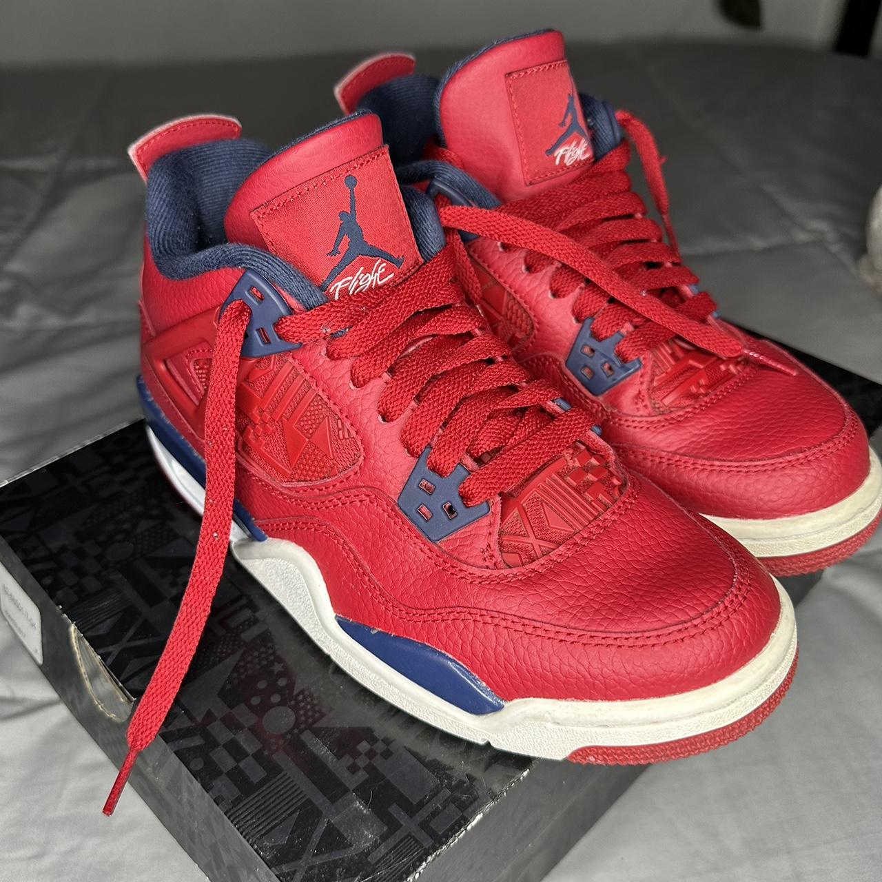 used air jordan 4 retro gs “fiba” gym red open to... - Depop