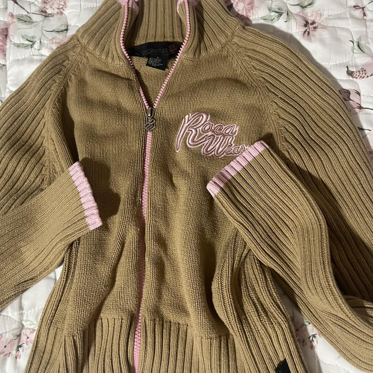 Rare Y2K Roca Rawa brown and pink zip up... | Depop