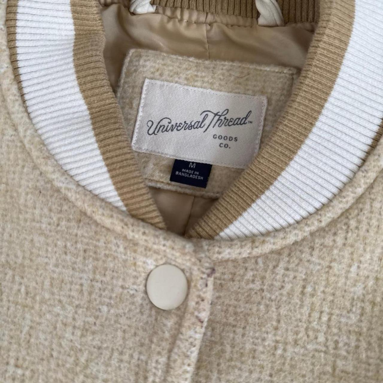 Universal Thread Women's Varsity Jacket - Cream/T… - image 2