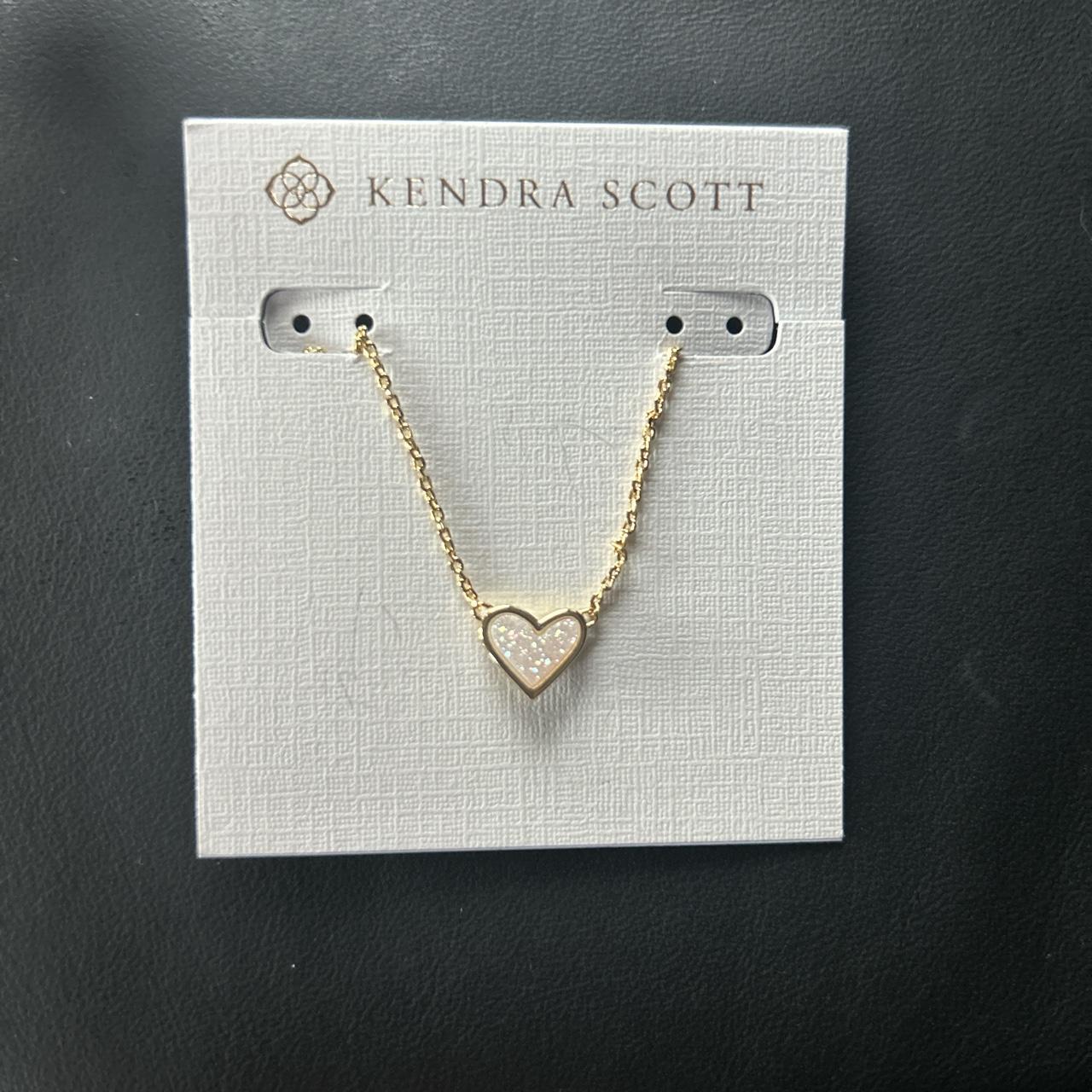 Heart 14k Rose Gold Pendant Necklace in White Diamonds | Kendra Scott