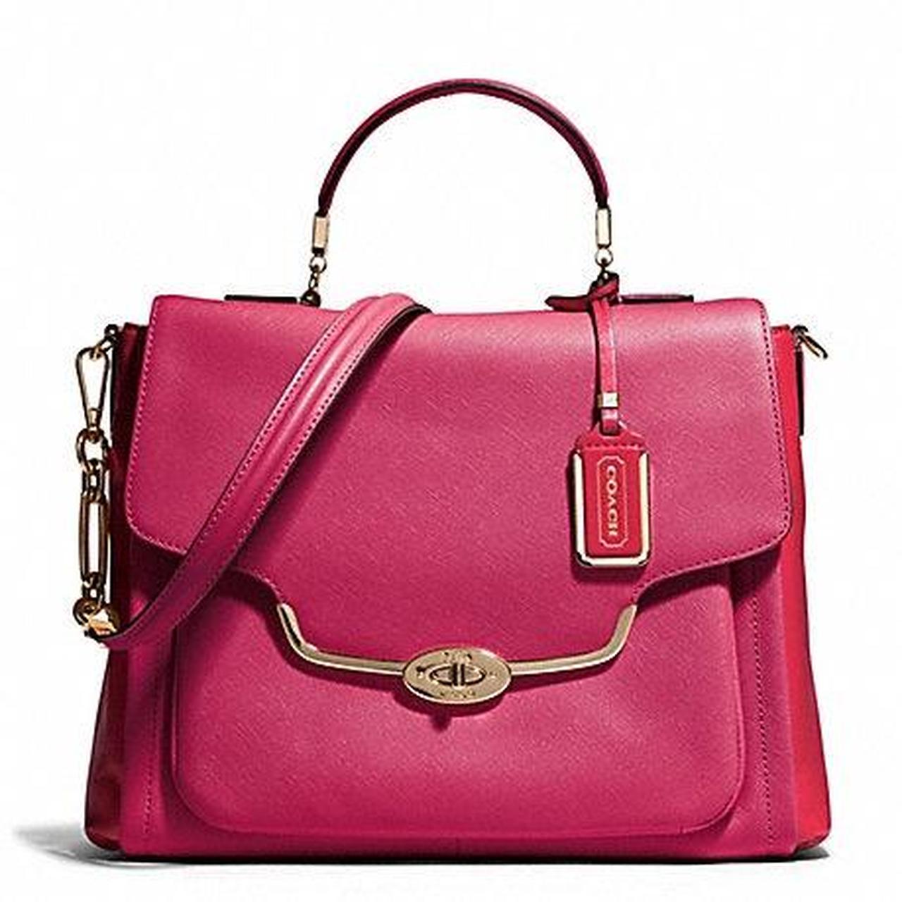 Red leather Madison 2024 Sadie Coach purse