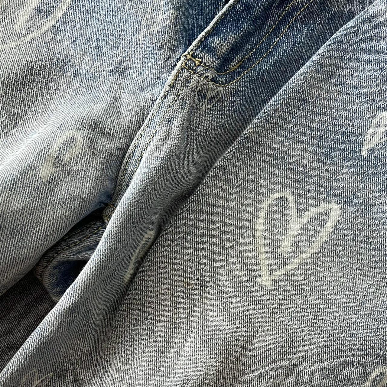 Heart Crop Jeans 💙💙💙 Brand: No Boundaries Size: 7 - Depop