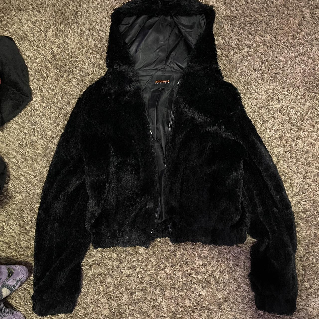 Ambiance outerwear faux fur jacket medium black