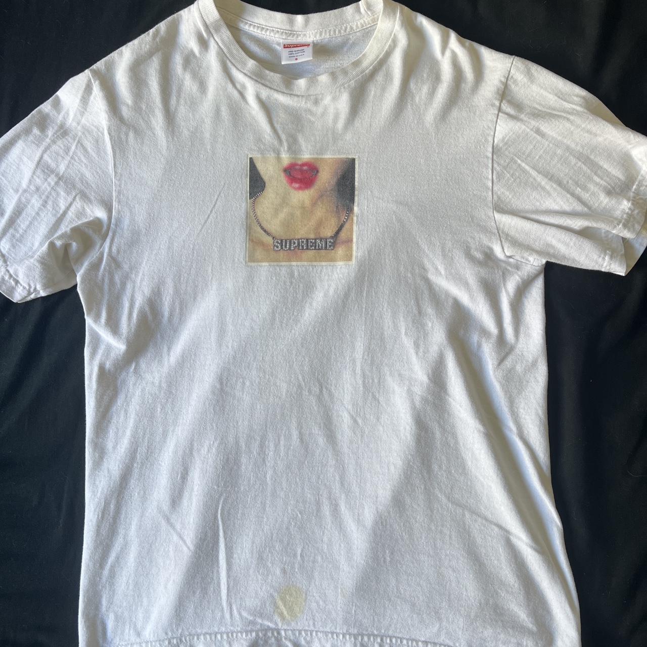 Supreme Necklace T-Shirt. Has a yellow spot that... - Depop