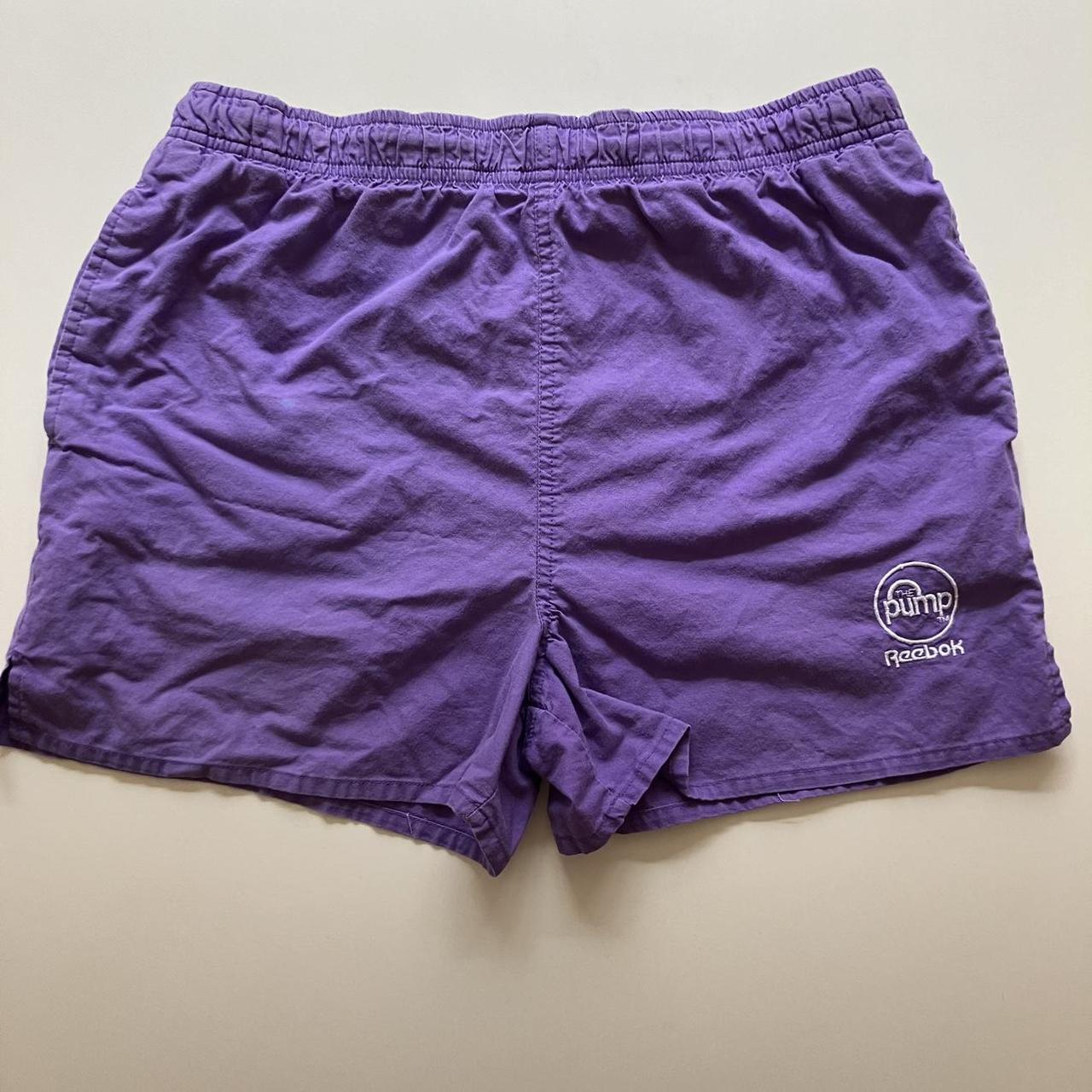 vintage 90s reebok purple short shorts elastic