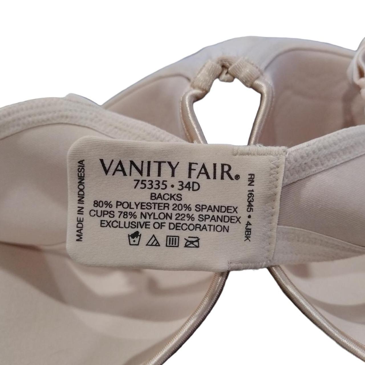 Vanity Fair® Body Caress Underwire Bra Size 34D - Depop