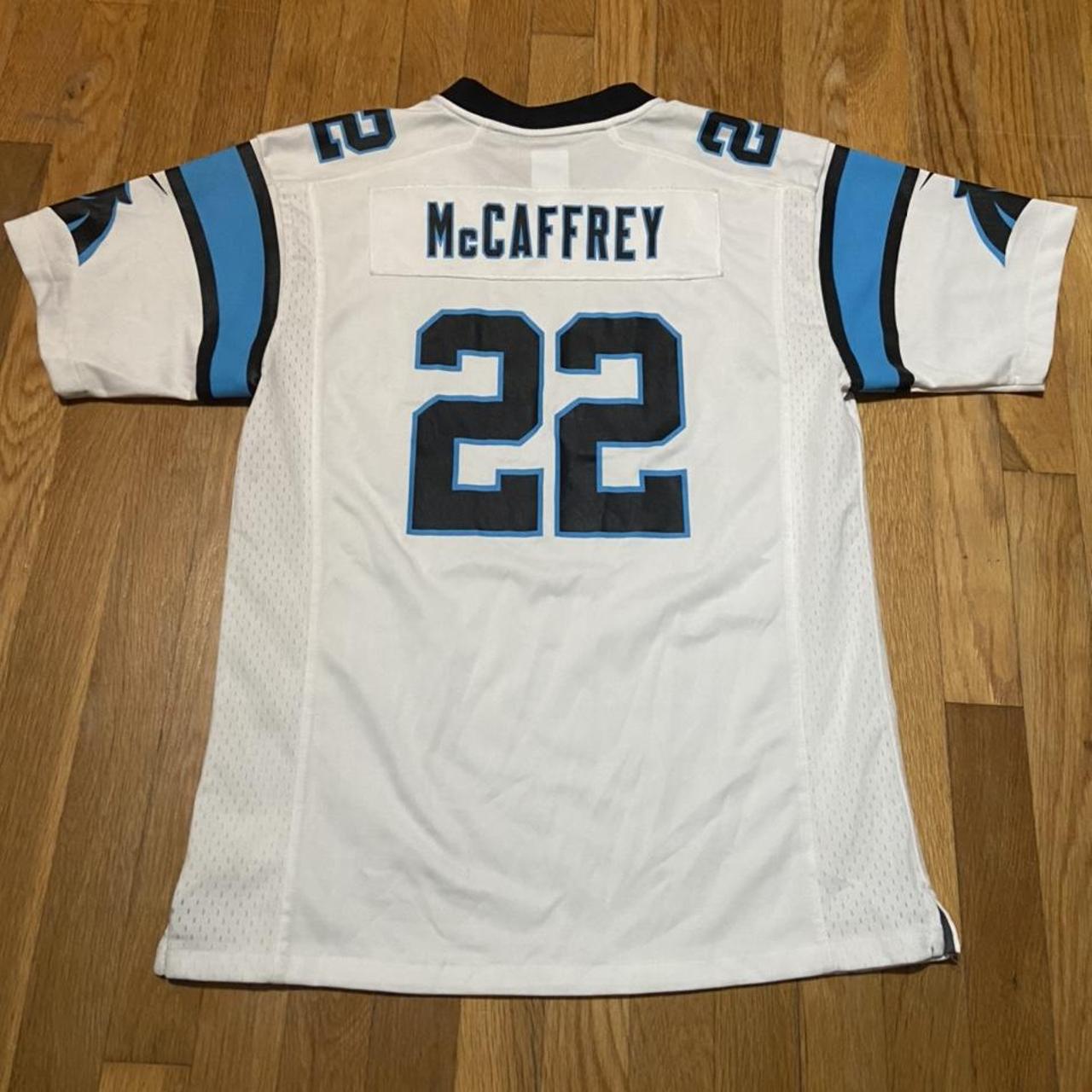 Carolina Panthers McCaffrey Jersey Womens XL Black - Depop