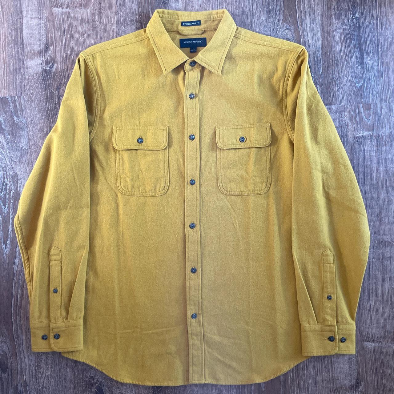 Banana Republic mustard yellow button up size men’s... Depop