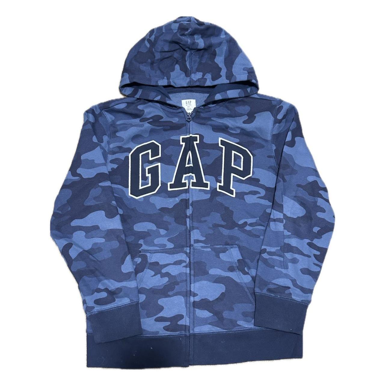 gap blue camo print hoodie reminds me of bape sm,... - Depop