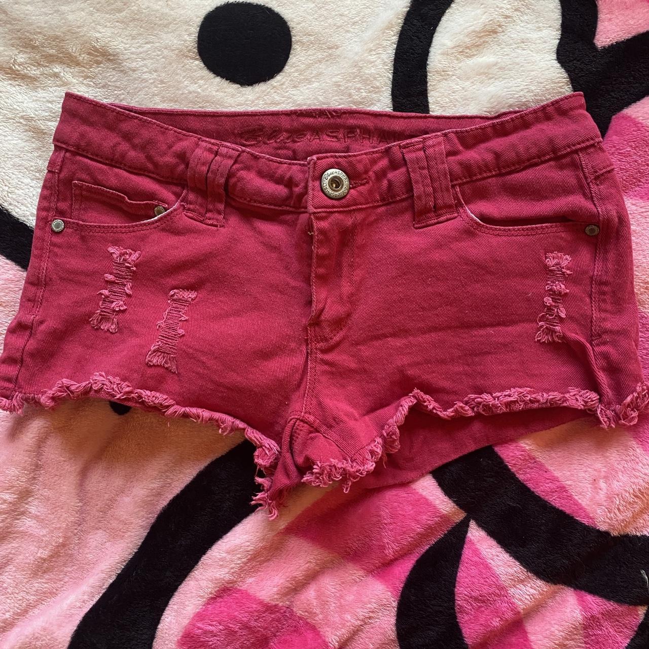 gyaru style hot pink shorts, marker a juniors size 9... - Depop