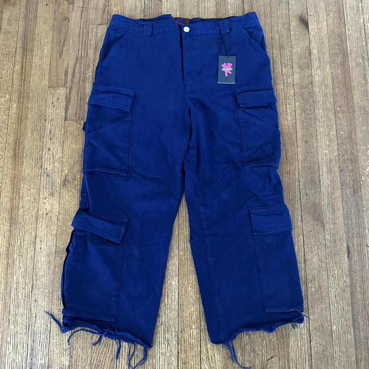 heaven by marc jacobs multi pocket navy cargo pants... - Depop