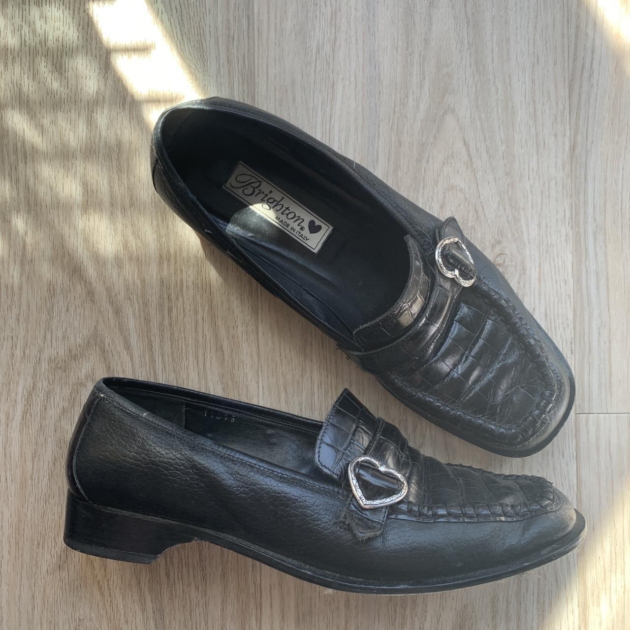 Brighton Women's Black and Silver Loafers