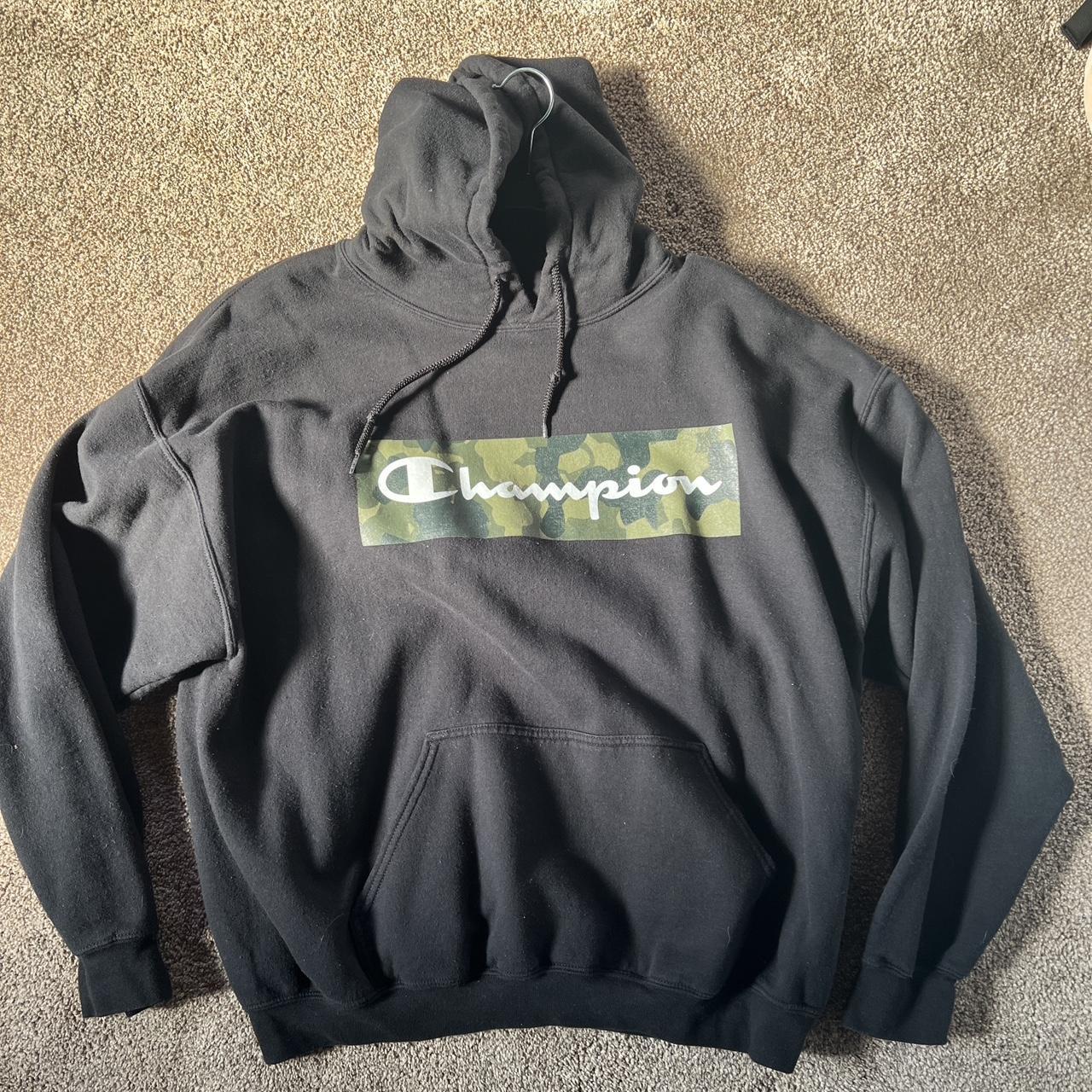 Champion black and green camo hoodie Size fits