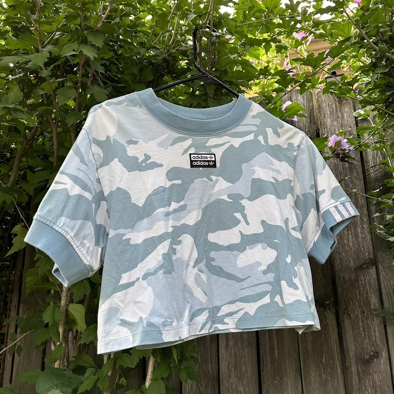 blue camo adidas shirt