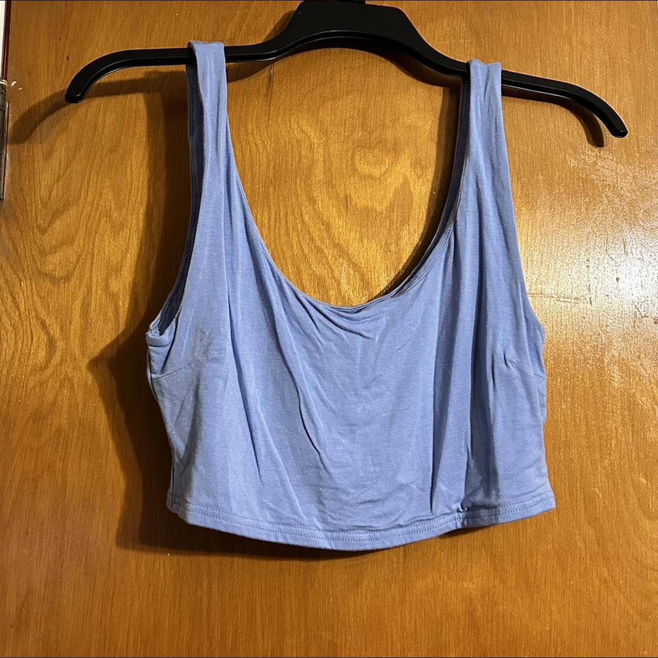 Revamped size medium baby blue cropped tank top.... Depop