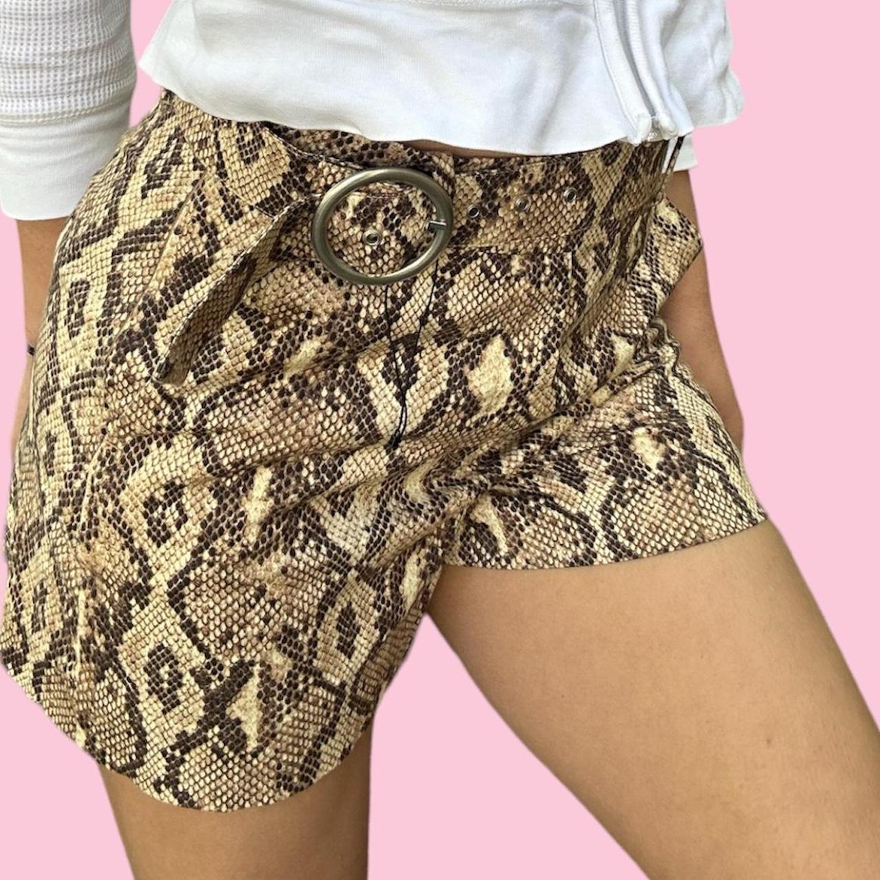 Zara hot sale snakeskin shorts