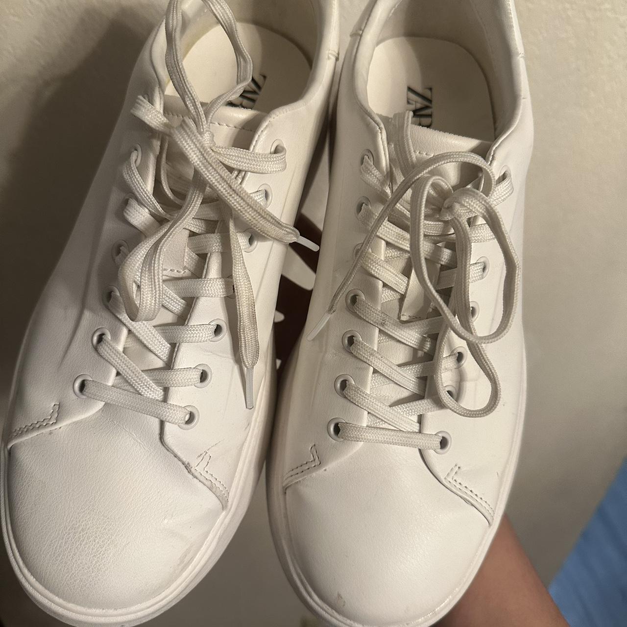 Zara Men's White Trainers | Depop