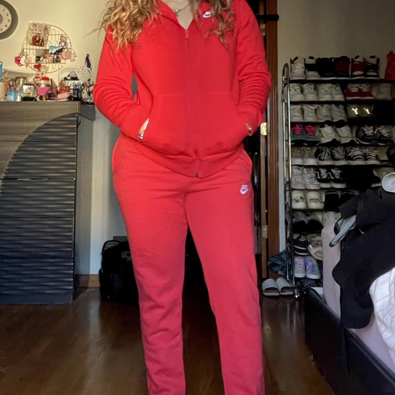 womens nike red tracksuit
