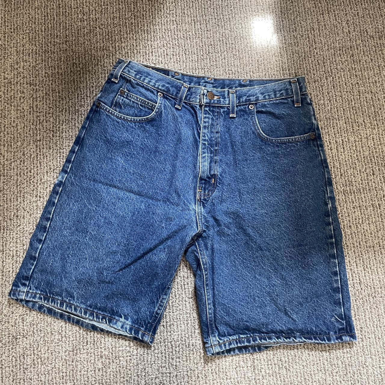 Faded Glory Men's Blue and Navy Shorts | Depop