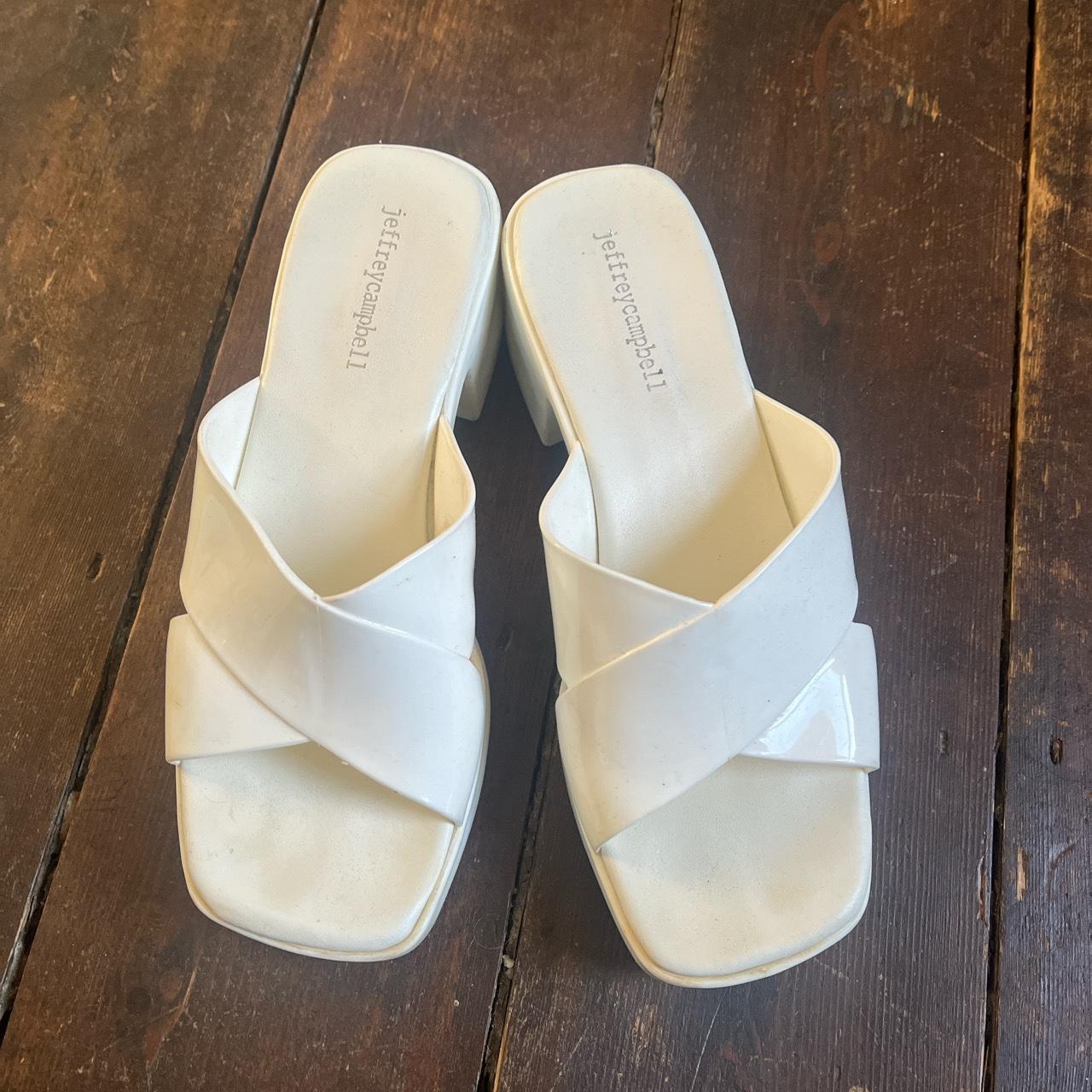 Jeffrey Campbell jelly sandals. Off white. US size 8... - Depop