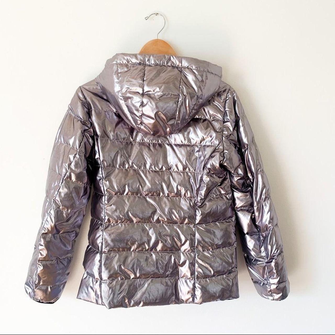 Coach Shrunken Aviator Jacket in Silver Metallic - Women's Jackets Size Medium