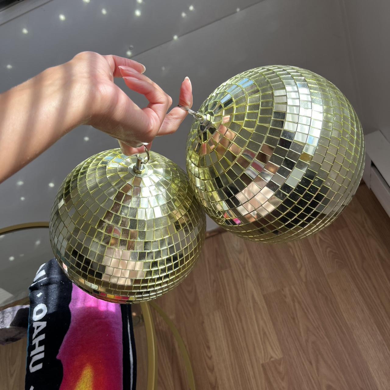 Two gold disco balls ! So so fun!! #partydecor... - Depop