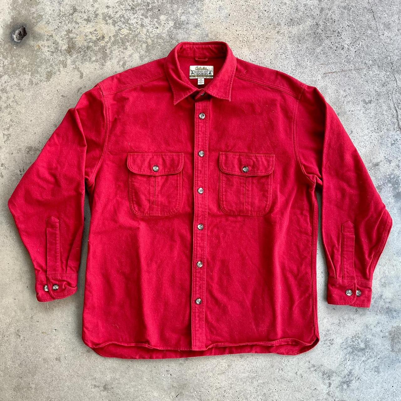 Cabela's Deerskin Soft Chamois Flannel Shirt... - Depop