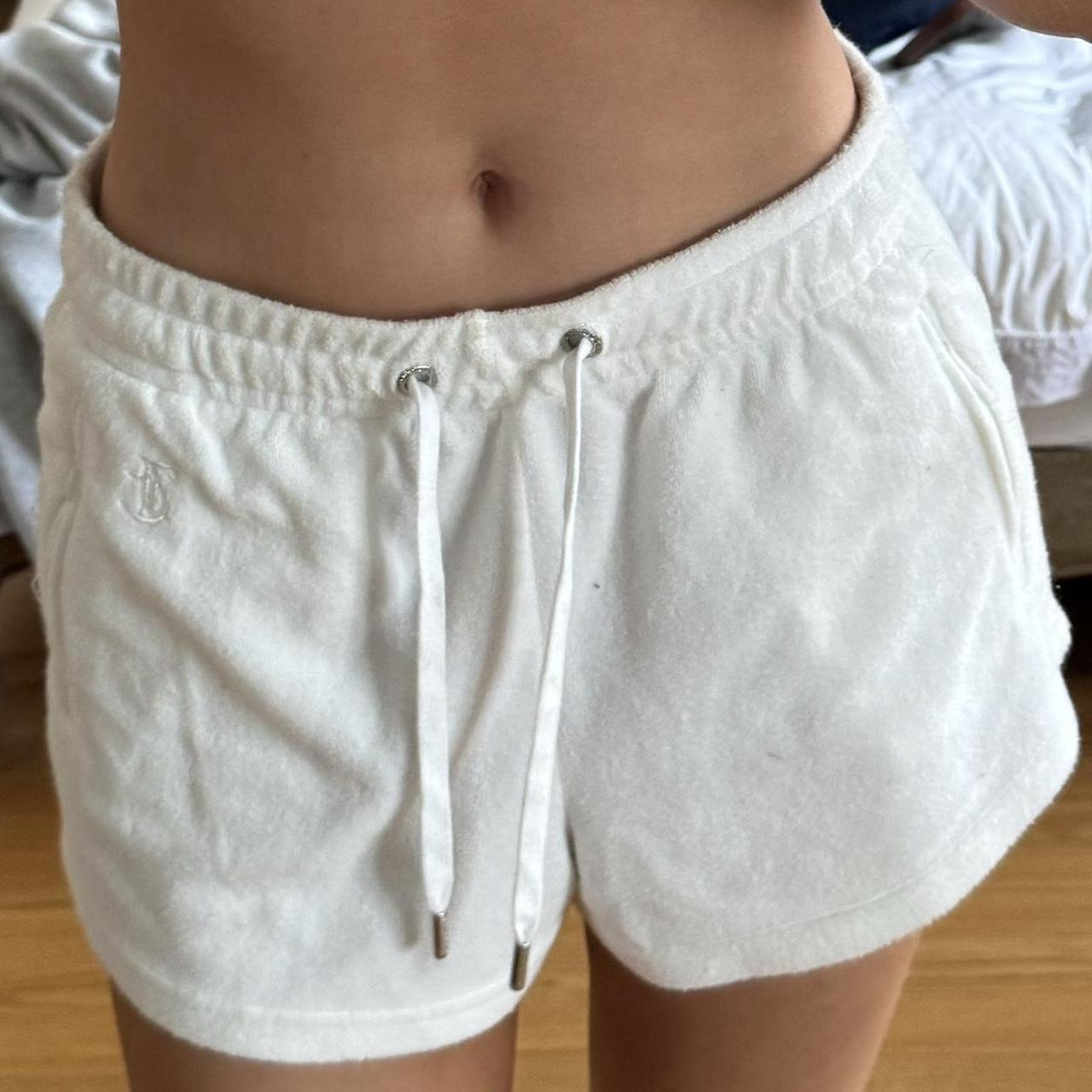 Juicy Couture white booty shorts 🌟🌟🌟 Juicy written... - Depop