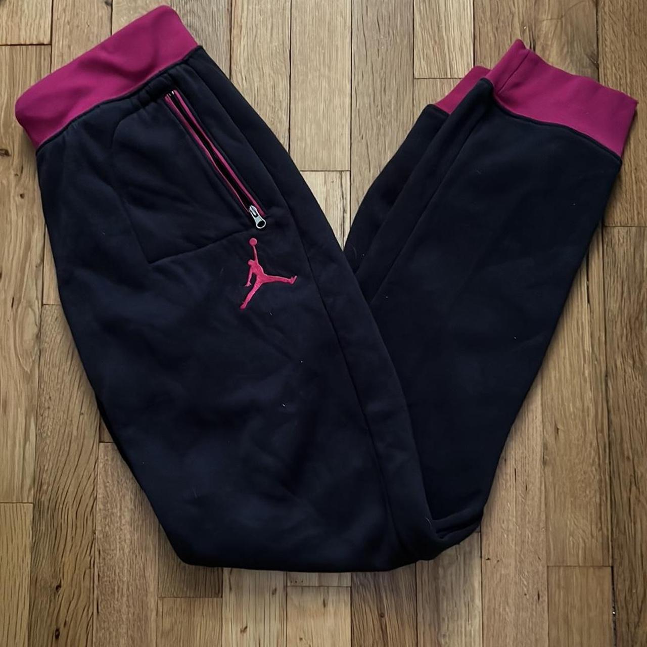 Jordan Black And Pink Joggers Tracksuits Depop