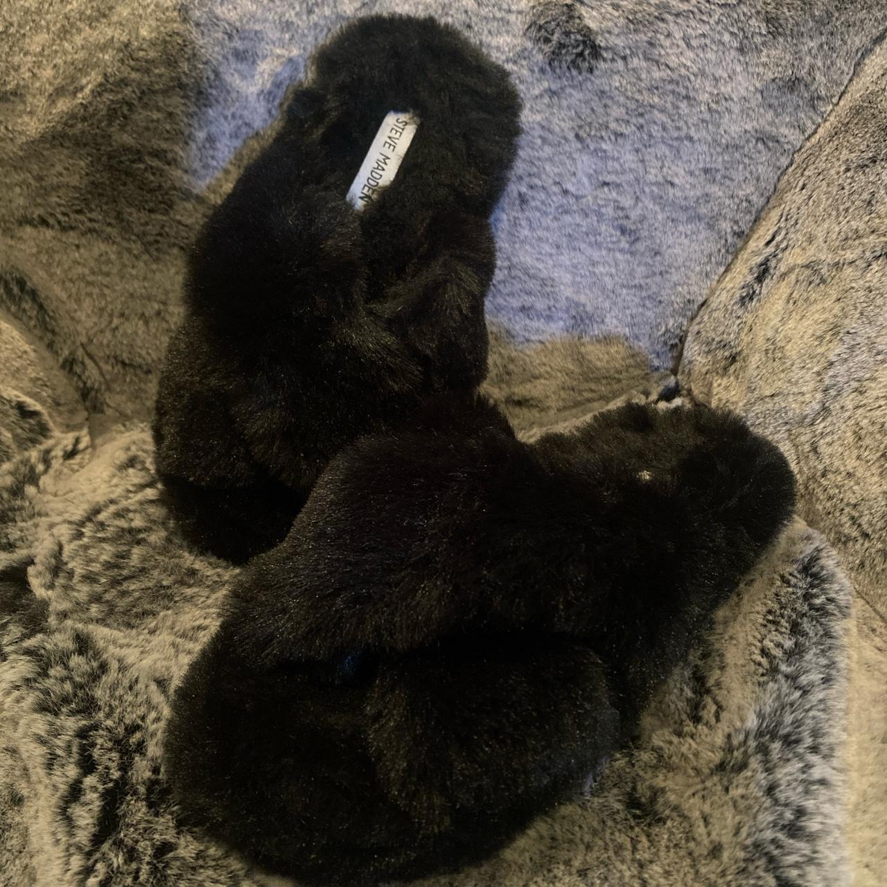 steve madden fur slippers