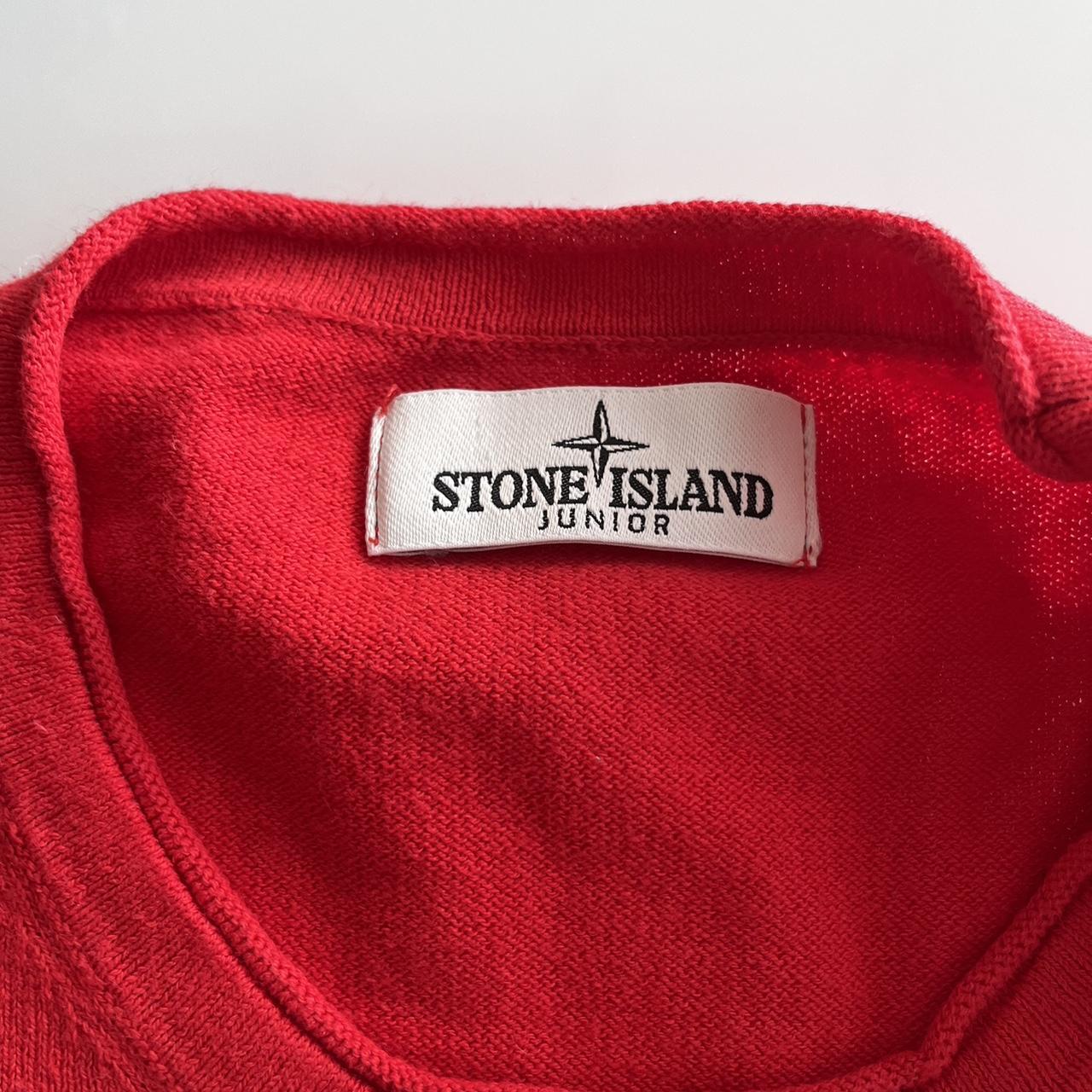 Vendo maglione Stone Island rosso categoria JUNIOR.... - Depop