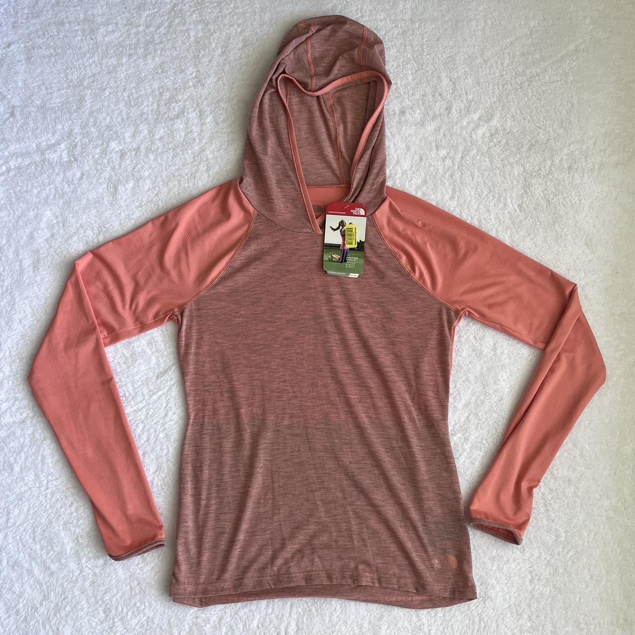 The North Face reactor hoodie in burnt coral size. Depop