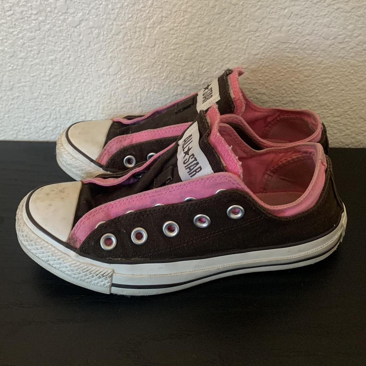 Pink and Brown Vintage Converse SIZE 6! bought... - Depop