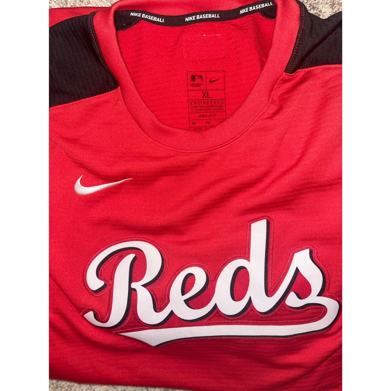 Nike Shirt Mens Large Red Pro MLB Batting Practice - Depop