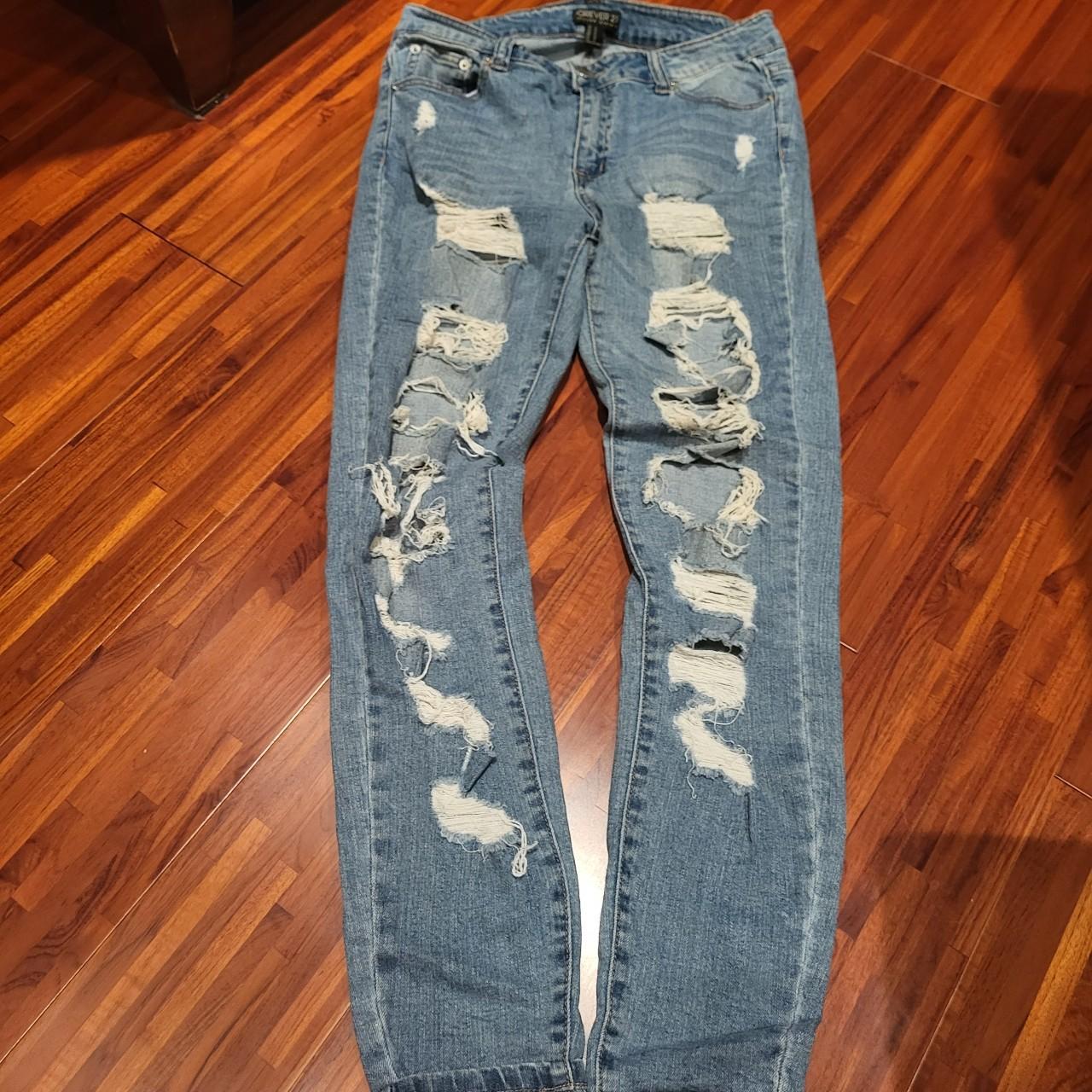 Forever 21 Jeans Women's Ripped Denim Light