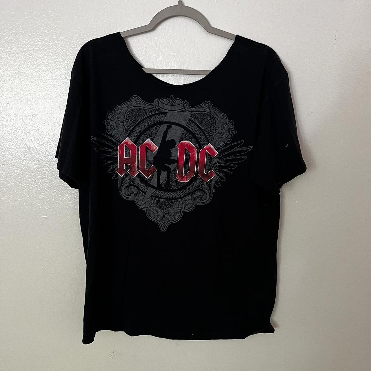 Vintage AC/DC off the shoulder graphic tee Best for... - Depop