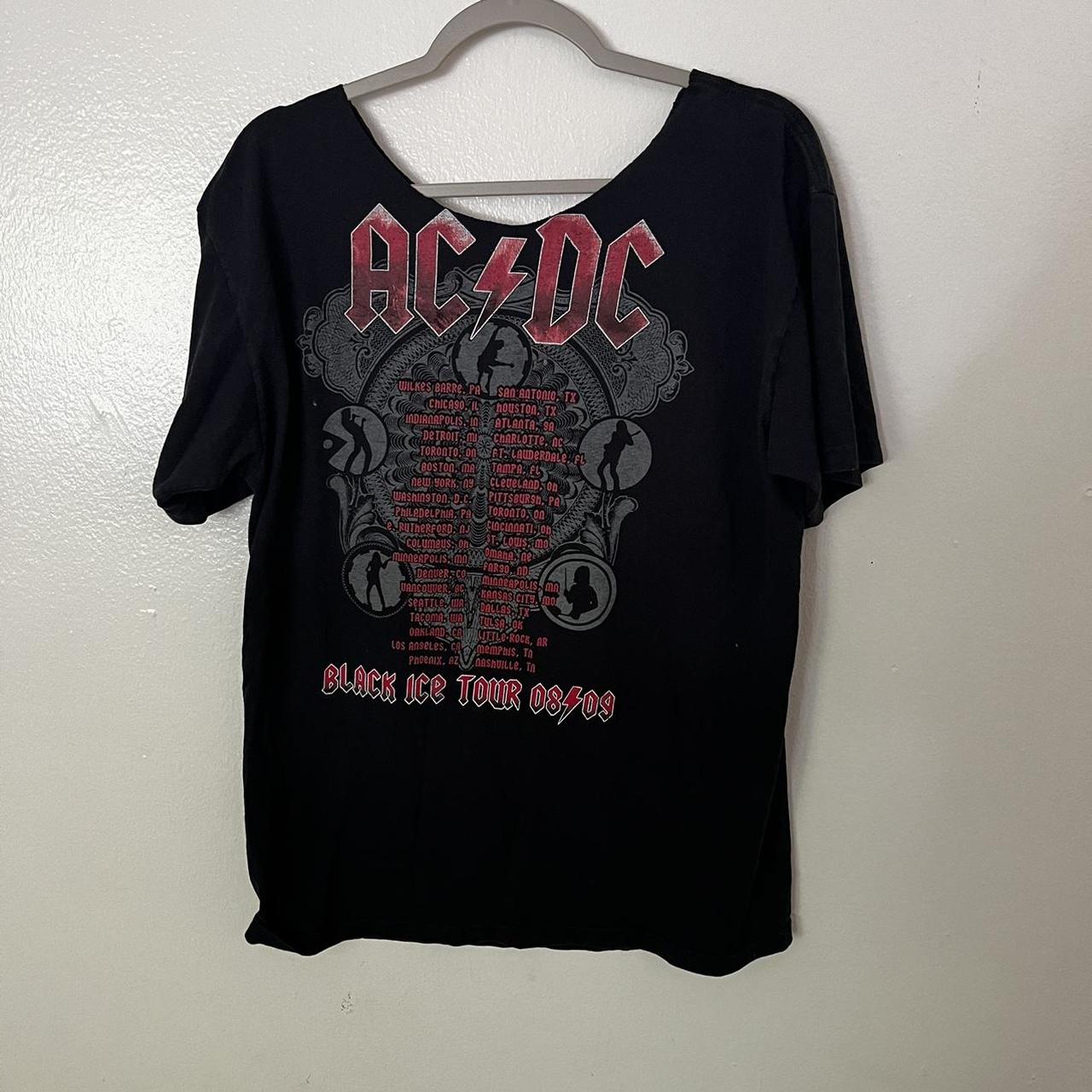 Vintage AC/DC off the shoulder graphic tee Best for... - Depop